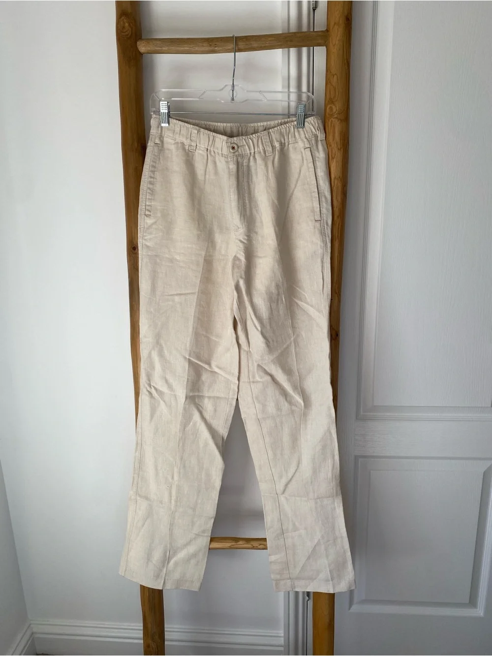 Tommy Bahama Relax Men’s Small 100% Linen On The Beach Drawstring Pants Beige